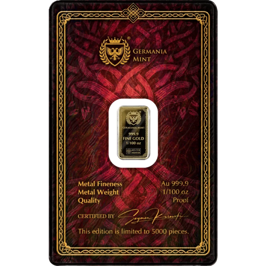 Gods of Germania – Sif 1/100oz Gold Proof 999.9 Minted Bar