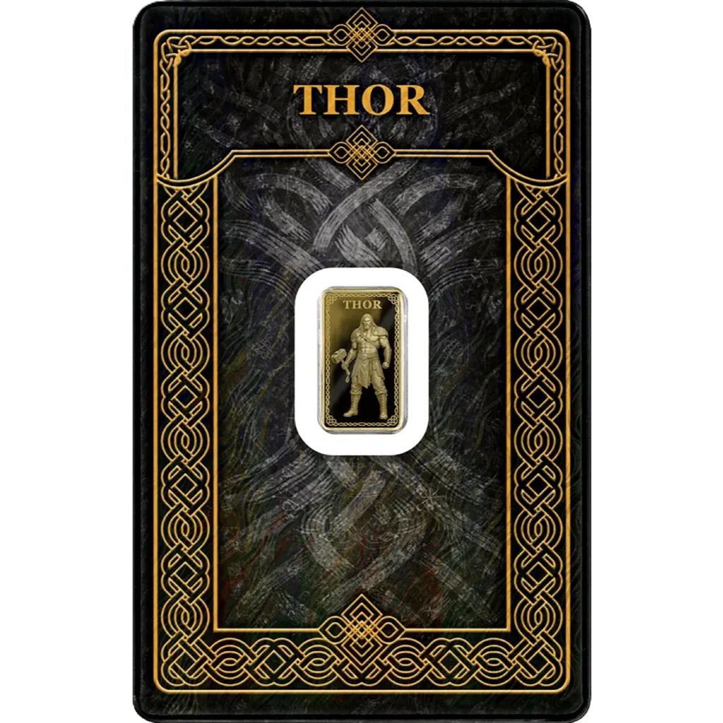 Gods of Germania – Thor 1/100oz Gold Proof 999.9 Minted Bar
