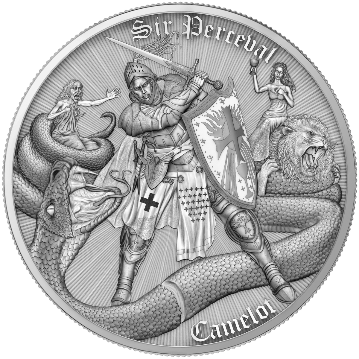 2026 Camelot: Sir Perceval 1oz Silver Coin – Ag .9999