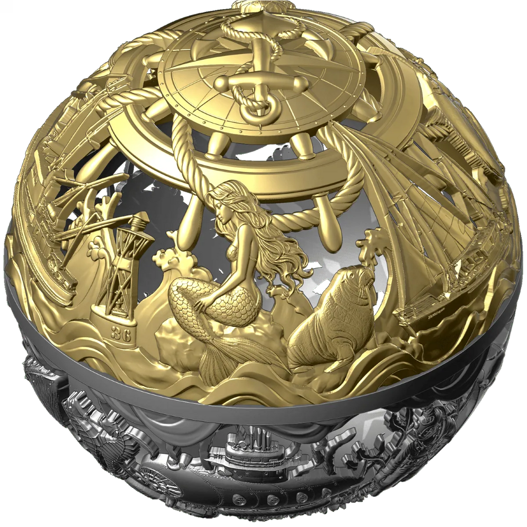 Sea & Surface Spherical Filigree 2oz Silver Coin – 2026
