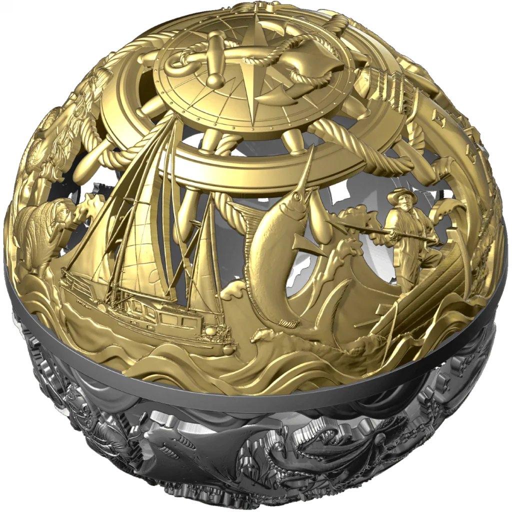 Sea & Surface Spherical Filigree 2oz Silver Coin – 2026