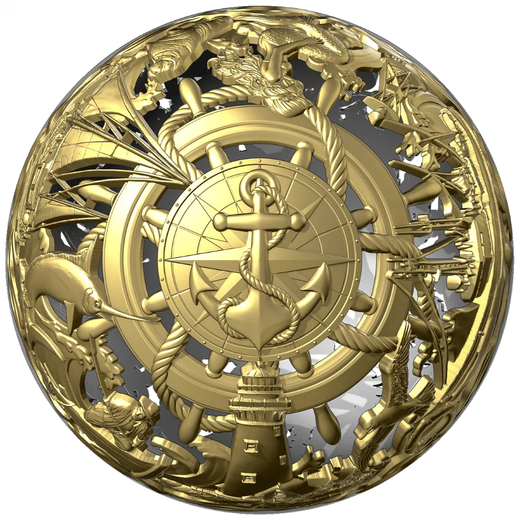 Sea & Surface Spherical Filigree 2oz Silver Coin – 2026