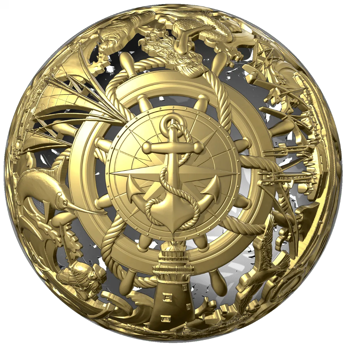 Sea & Surface Spherical Filigree 2oz Silver Coin – 2026
