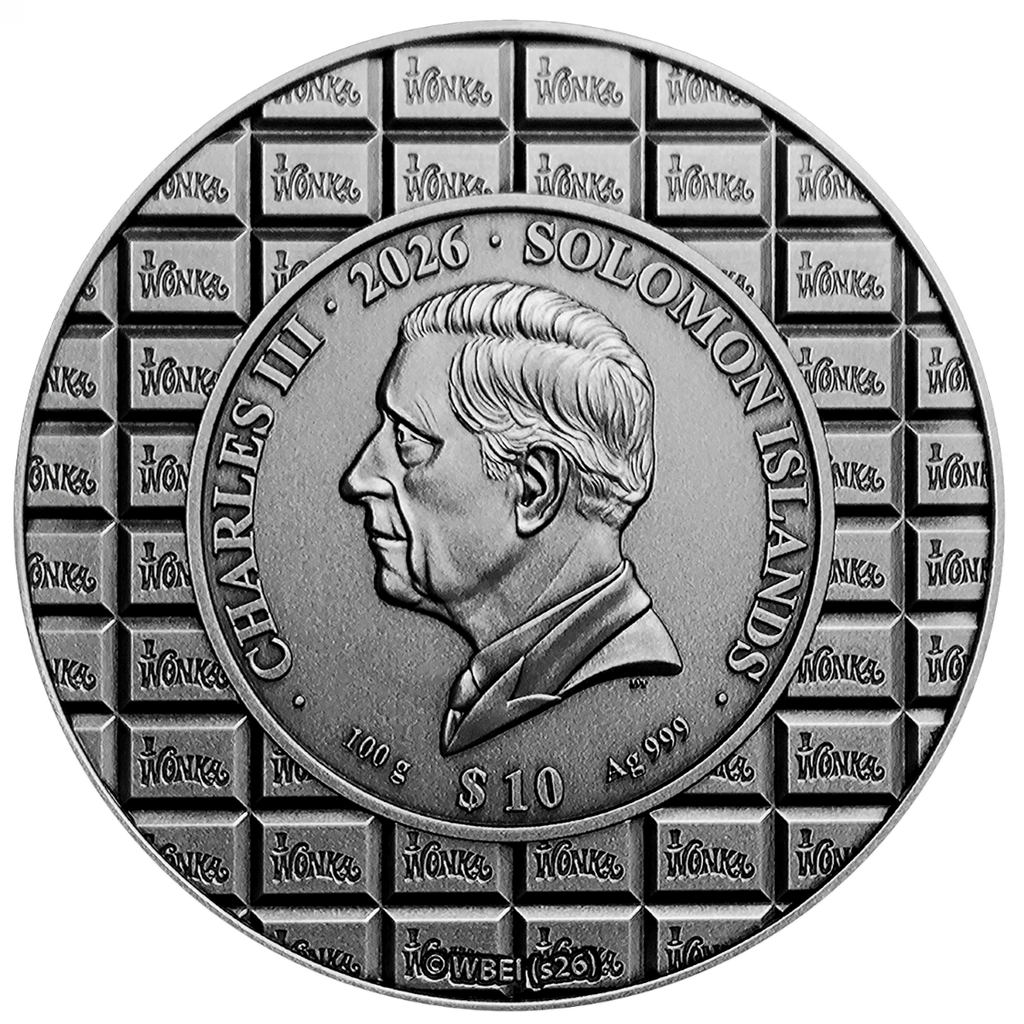 2026 Solomon Islands Willy Wonka &amp; The Chocolate Factory 100g Silver Coin – Mintage 555