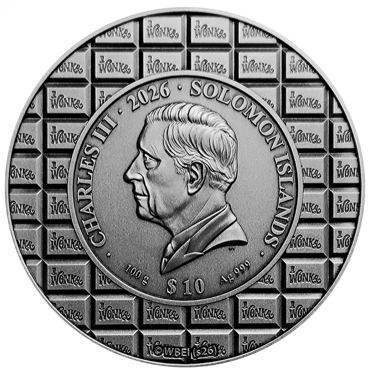 2026 Solomon Islands Willy Wonka &amp; The Chocolate Factory 100g Silver Coin – Mintage 555