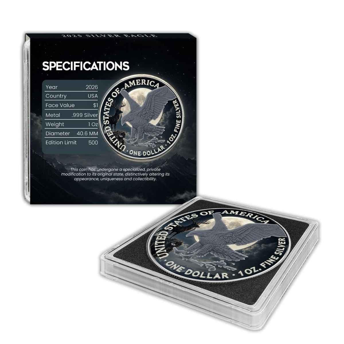 2026 American Silver Eagle “Full Buck Moon” Colorized Coin