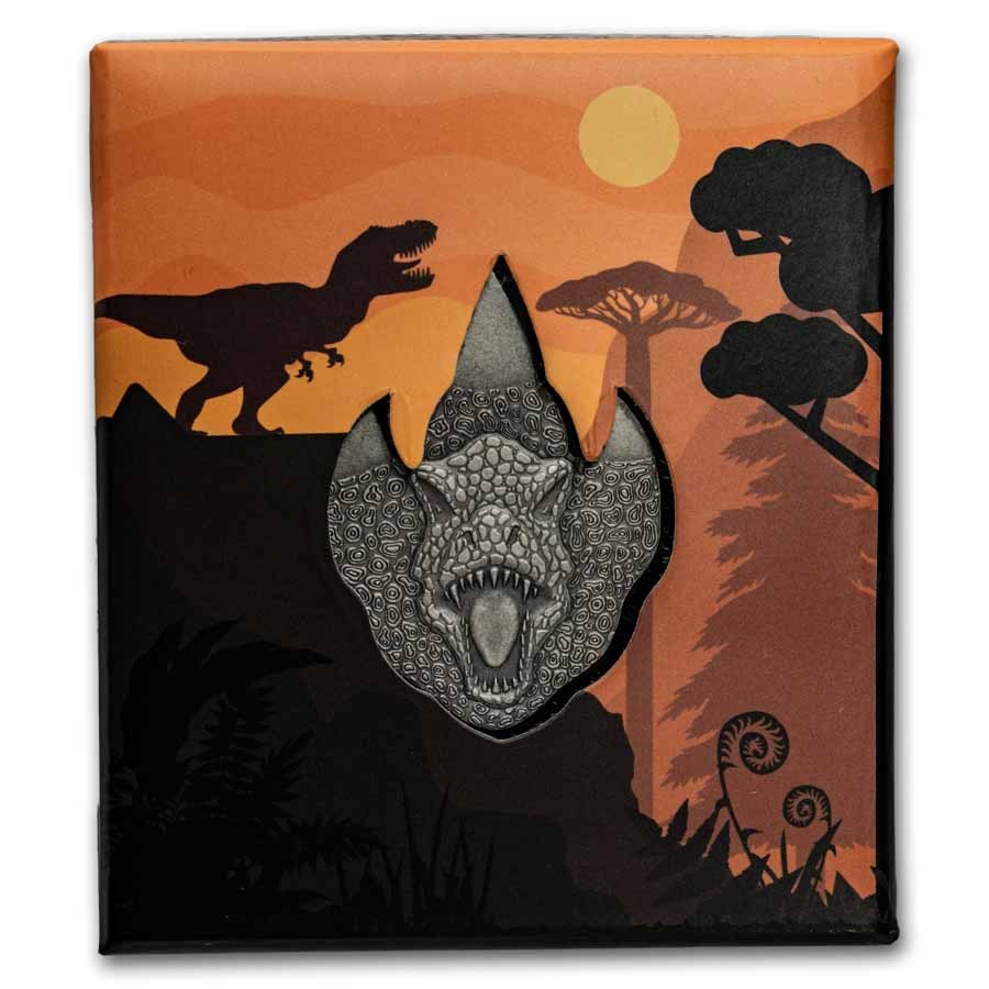 2026 Ghana 1/2 oz Silver Antique T-Rex Footprint Shaped Coin