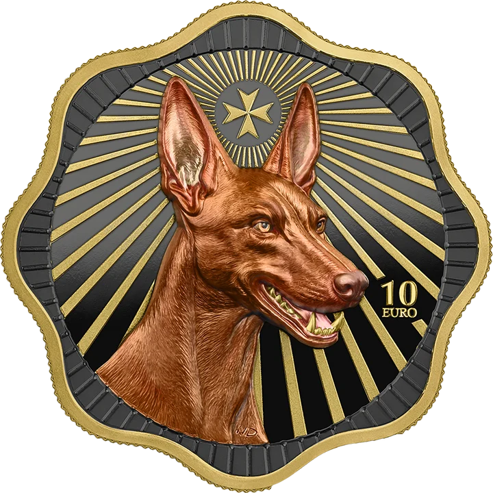 Malta Maltese Pharaoh Hound 2026 €10 2 oz Silver BU High Relief Coin - Germania Mint