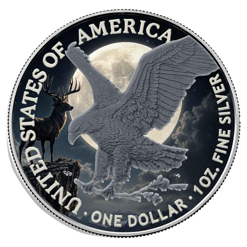 2026 American Silver Eagle Full Buck Moon Colorized 1oz Silver Coin