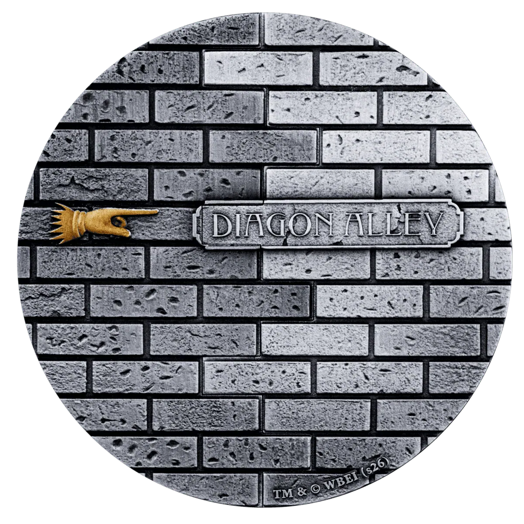 2027 Samoa Harry Potter Diagon Alley 5oz Silver Antiqued Coin – Sliding Door Edition