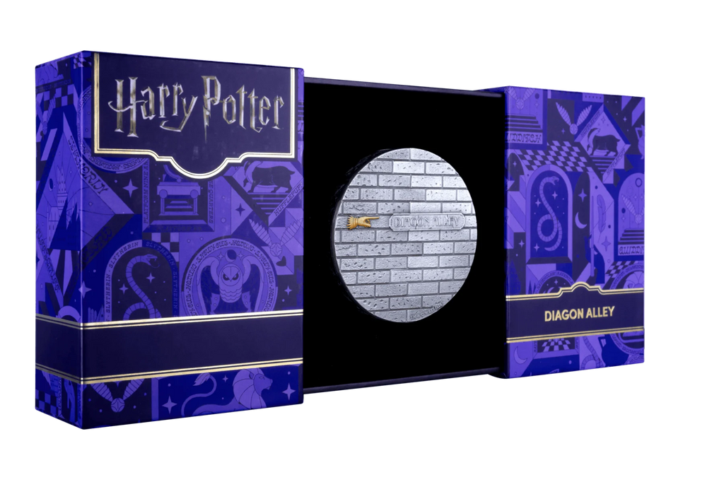 2027 Samoa Harry Potter Diagon Alley 5oz Silver Antiqued Coin – Sliding Door Edition