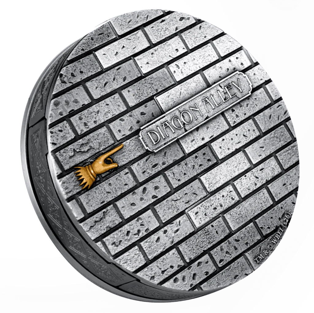 2027 Samoa Harry Potter Diagon Alley 5oz Silver Antiqued Coin – Sliding Door Edition