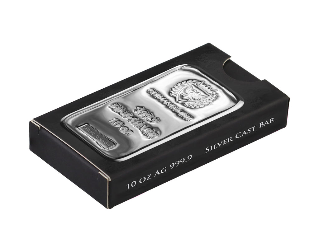 Germania Mint 10oz 999.9 Fine Silver Cast Bullion Bar