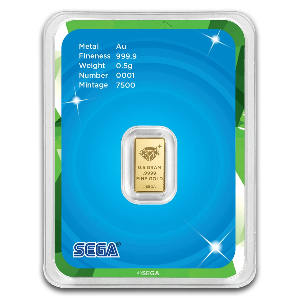 Sonic the Hedgehog™ 35th Anniversary – 0.5g .9999 Fine Gold Bar in TEP – Mintage 7,500