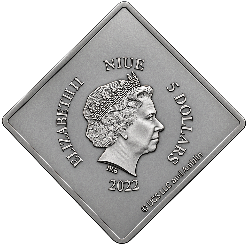 2022 Jurassic World Dominion 2oz Silver T. Rex Sign Shaped Coin 005/600 COA
