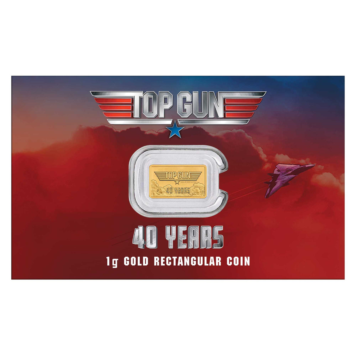 40 Years of Top Gun 2026 1g .9999 Gold Rectangular Coin in Card Perth Mint mintage 5000