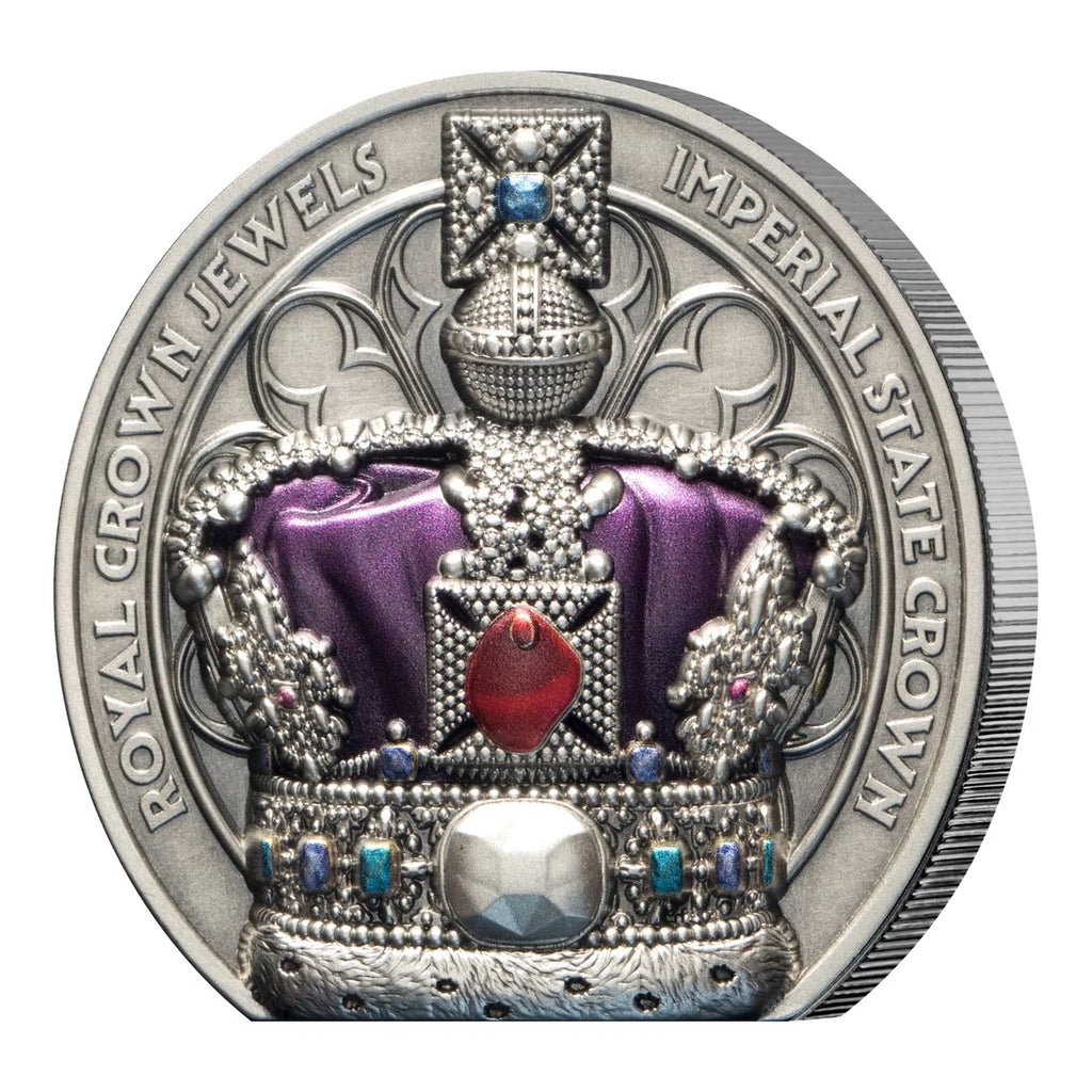 Royal Crown Jewels 2026 $5 Imperial State Crown Ultra High Relief 2oz Silver Antique Coin