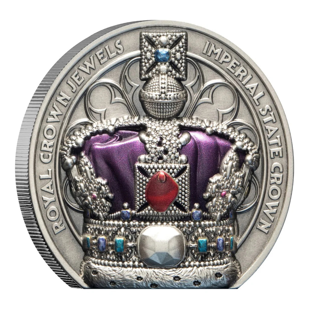 Royal Crown Jewels 2026 $5 Imperial State Crown Ultra High Relief 2oz Silver Antique Coin