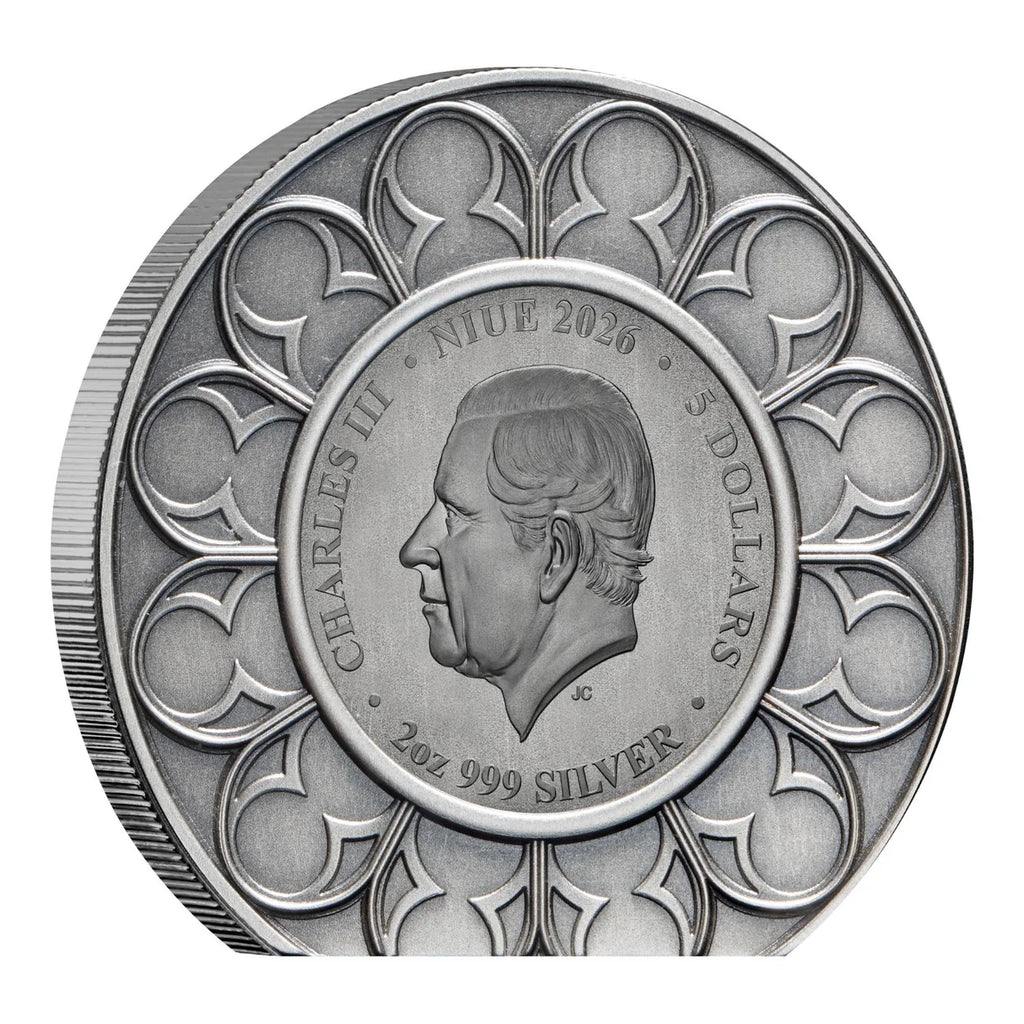 Royal Crown Jewels 2026 $5 Imperial State Crown Ultra High Relief 2oz Silver Antique Coin