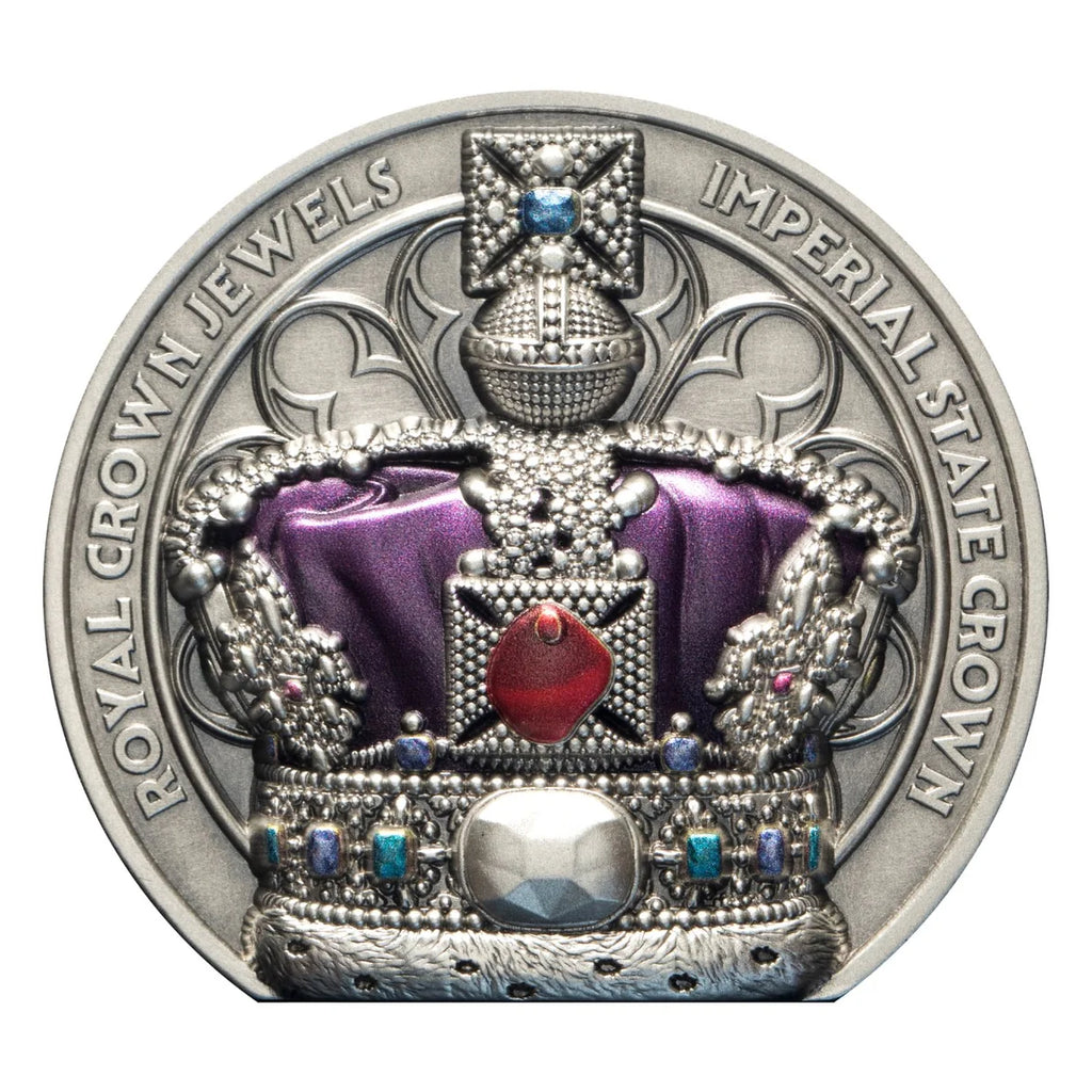 Royal Crown Jewels 2026 $5 Imperial State Crown Ultra High Relief 2oz Silver Antique Coin