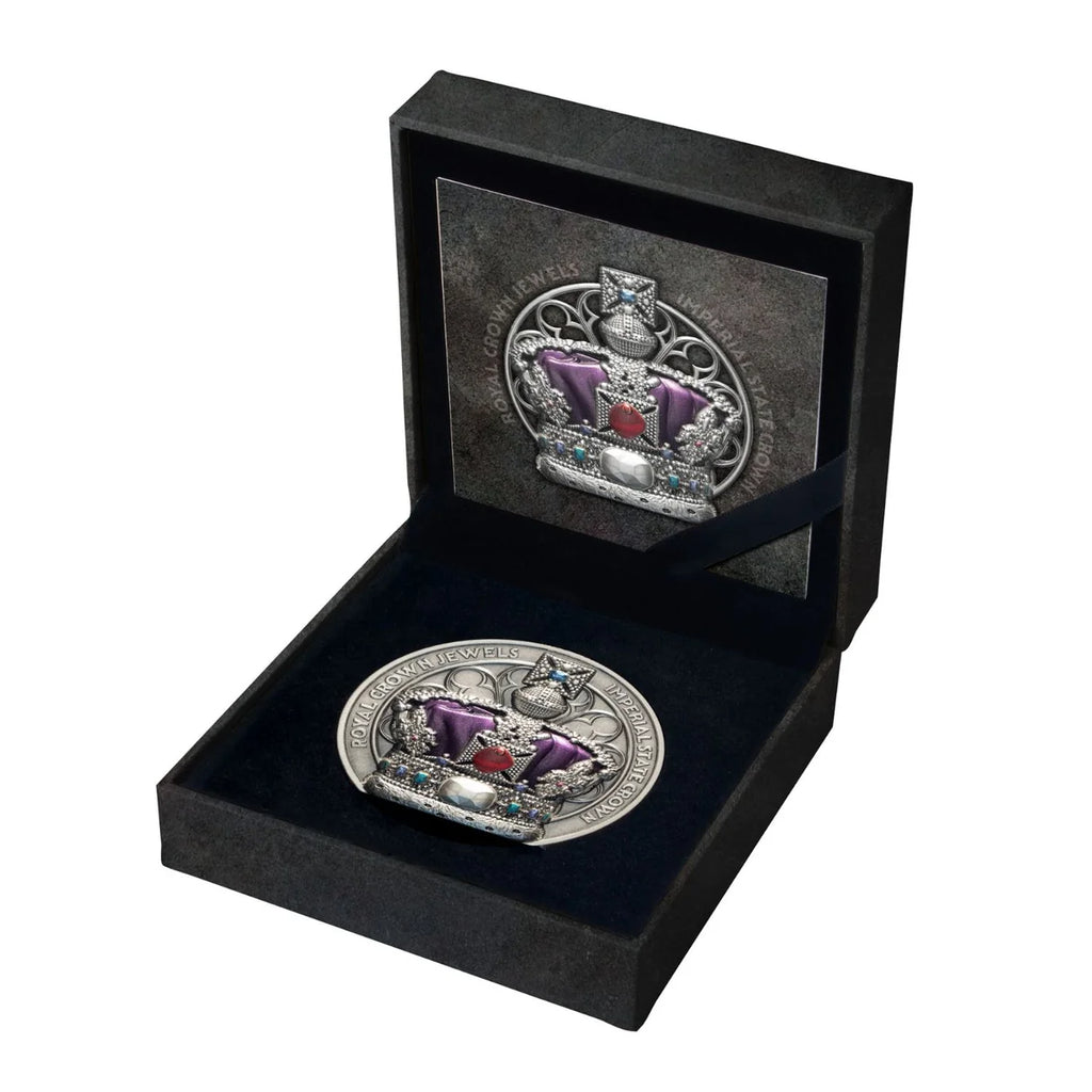 Royal Crown Jewels 2026 $5 Imperial State Crown Ultra High Relief 2oz Silver Antique Coin