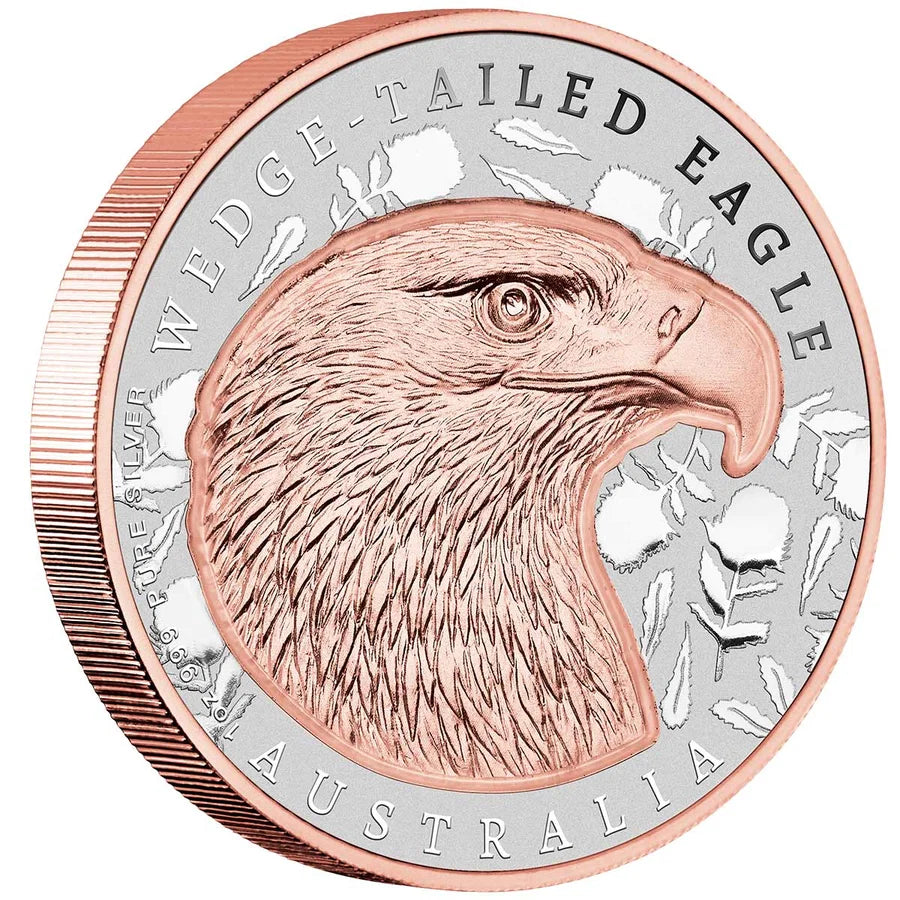 Native Impressions Wedge-Tailed Eagle 2026 $2 Rose Gold-plated Incuse 1oz Silver Proof Coin