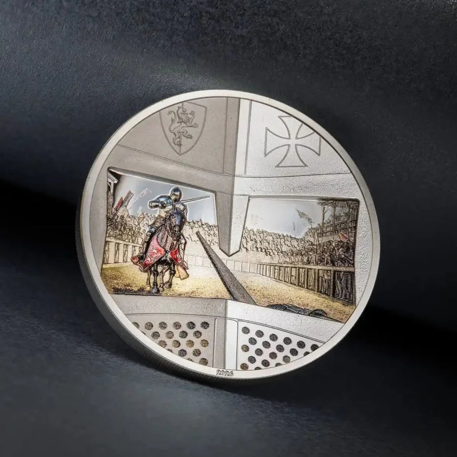 2026 Cook Islands JOUSTING Knight Games $5 1oz Silver Coin