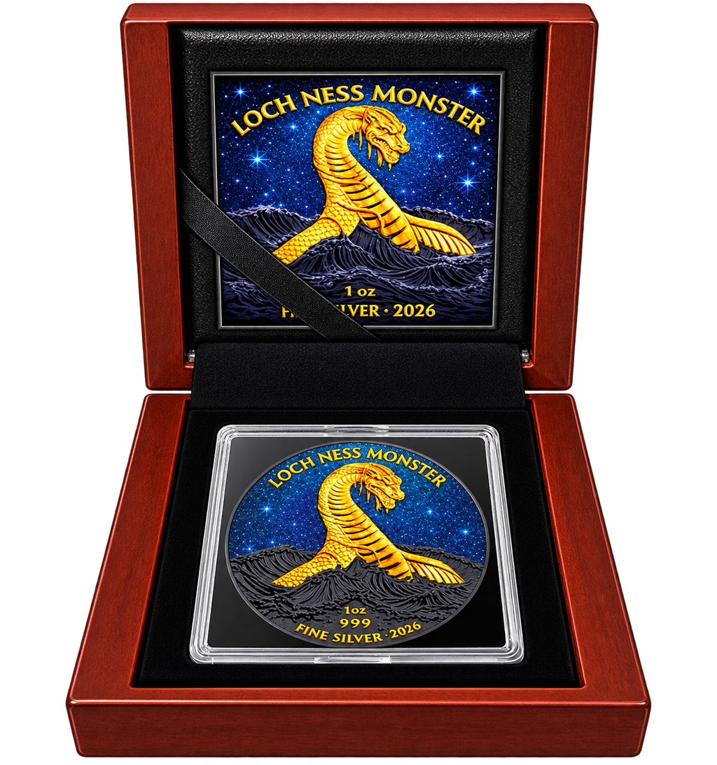 LOCH NESS MONSTER Diamond Dust 1oz Silver Coin – £2 Great Britain 2026