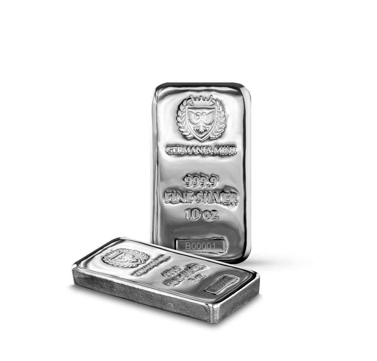 Germania Mint 10oz 999.9 Fine Silver Cast Bullion Bar