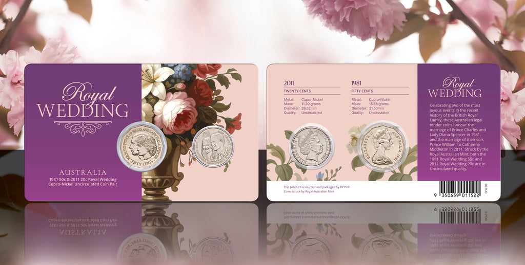 Australia 1981 50c & 2011 20c Royal Wedding Uncirculated Coin Pair – Downies