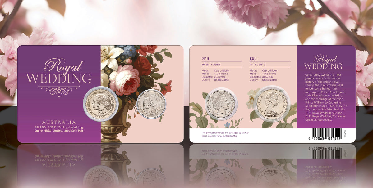 Australia 1981 50c & 2011 20c Royal Wedding Uncirculated Coin Pair – Downies