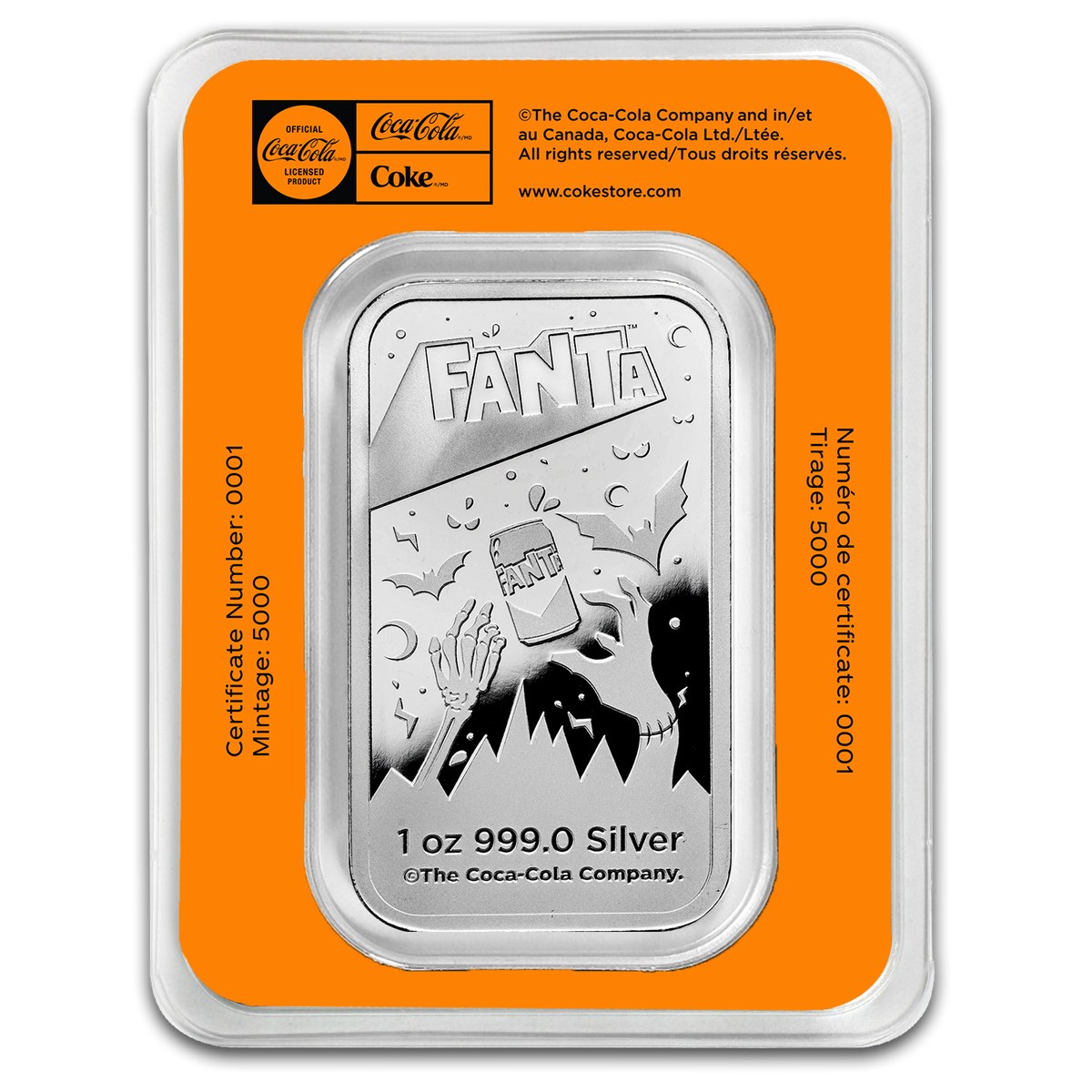 2026 PAMP Fanta® Halloween 1 oz Silver Colorized Bar in Card – Mintage 5,000