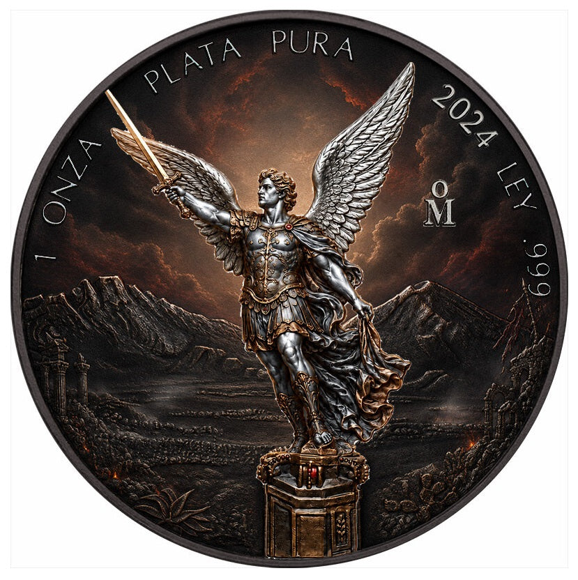 St. Michael and the Dragon's Hoard 1 Kilo Copper Medal with 1oz Silver Libertad Insert