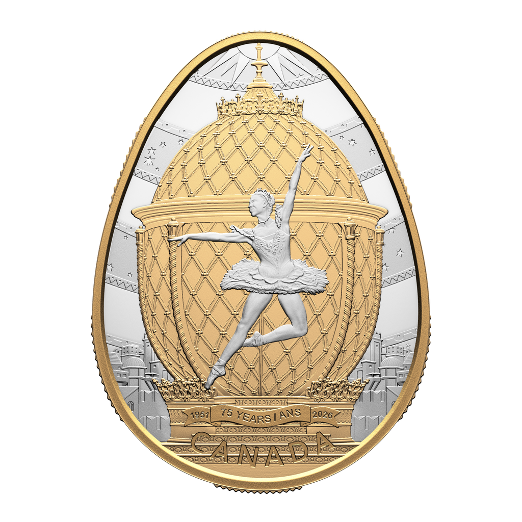 2026 Royal Canadian Mint National Ballet of Canada 75th Anniversary 1oz Silver Proof Egg Shaped Coin