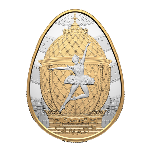 2026 Royal Canadian Mint National Ballet of Canada 75th Anniversary 1oz Silver Proof Egg Shaped Coin