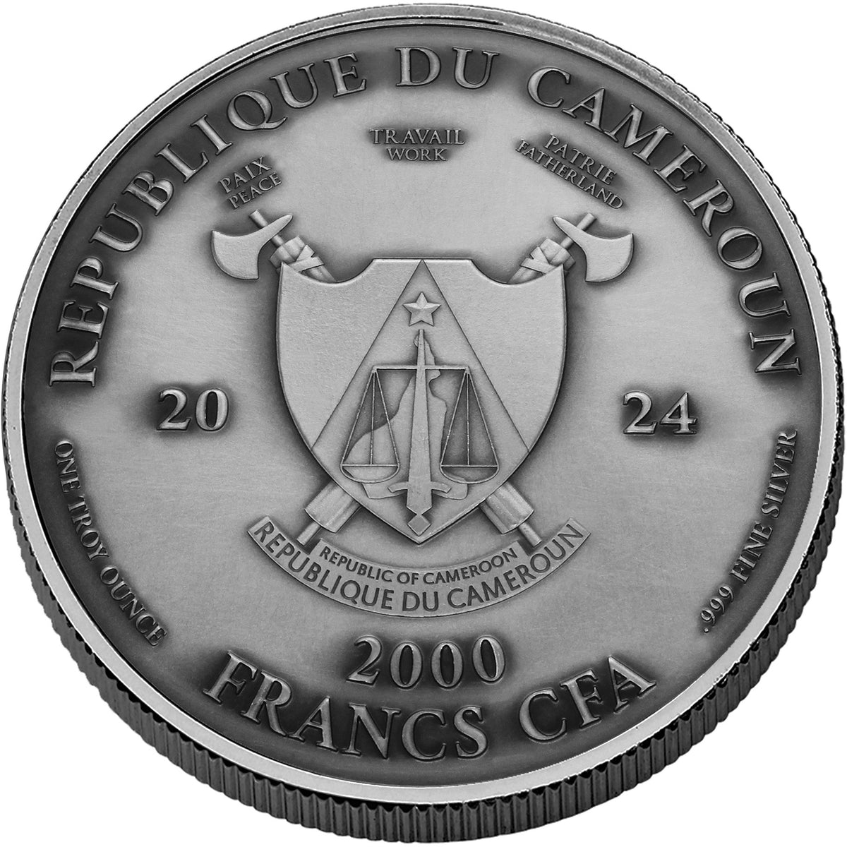 2024 Cameroon Peacemaker UHR 1 oz Silver Coin – NGC MS 70 Bullet Label