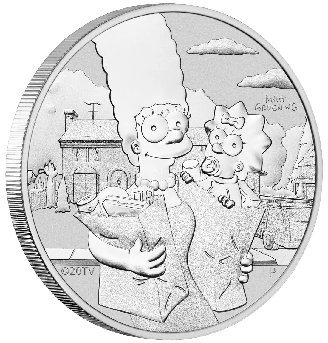 2021 Marge &amp; Maggie Simpson 1oz Silver Coin in Card