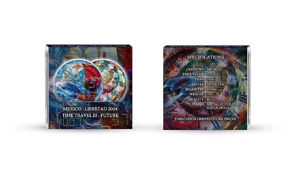 Mexico Libertad – Time Travel III 2024 1 oz Silver BU Colourised Coin