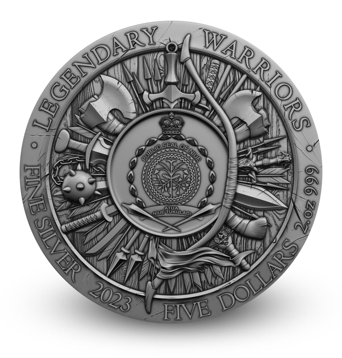 Sitting Bull – Legendary Warriors 2oz Silver High Relief Coin | Niue $5