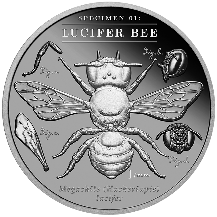Australia's Dark Bees 2026 Lucifer Bee 2oz Black Proof Silver Coin