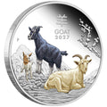 Australian Lunar Series III 2027 Year of the Goat 1oz .9999 Silver Proof Coloured Coin Perth Mint issue limit 6000