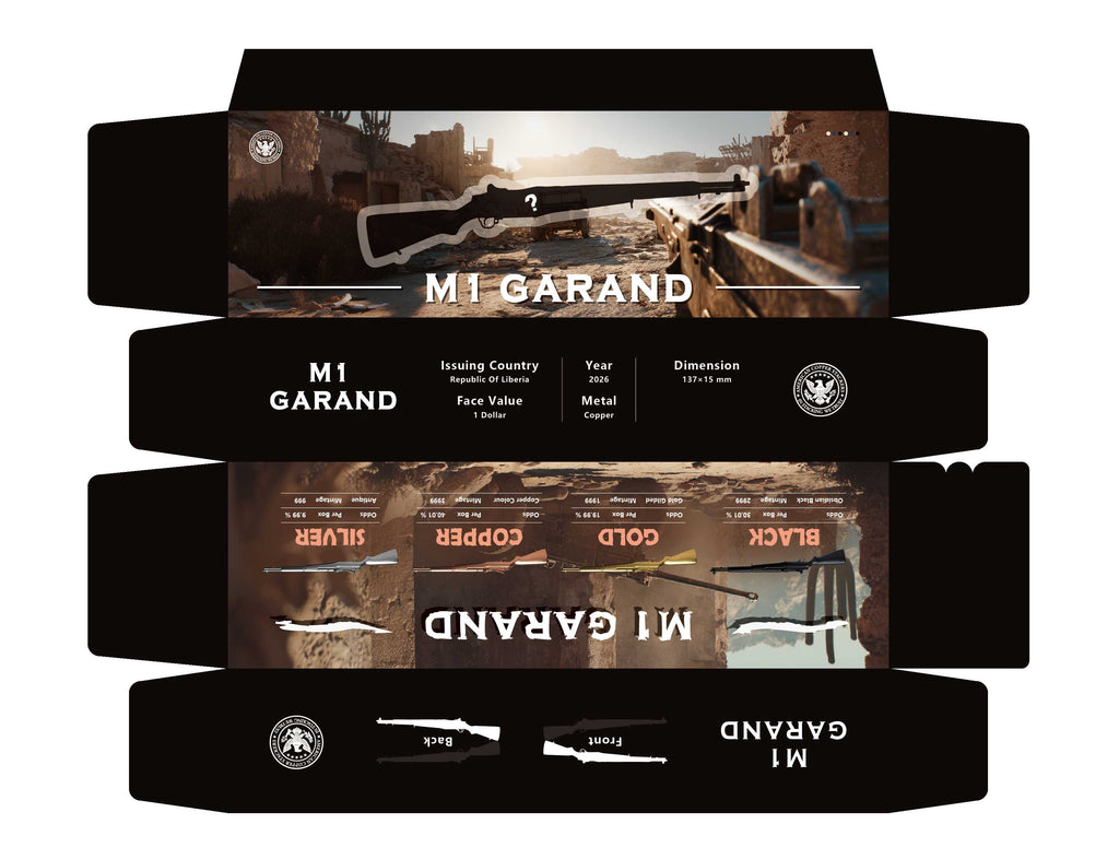 M1 Garand Copper Blind Box – 2026 Liberia $1 Shaped Collectible