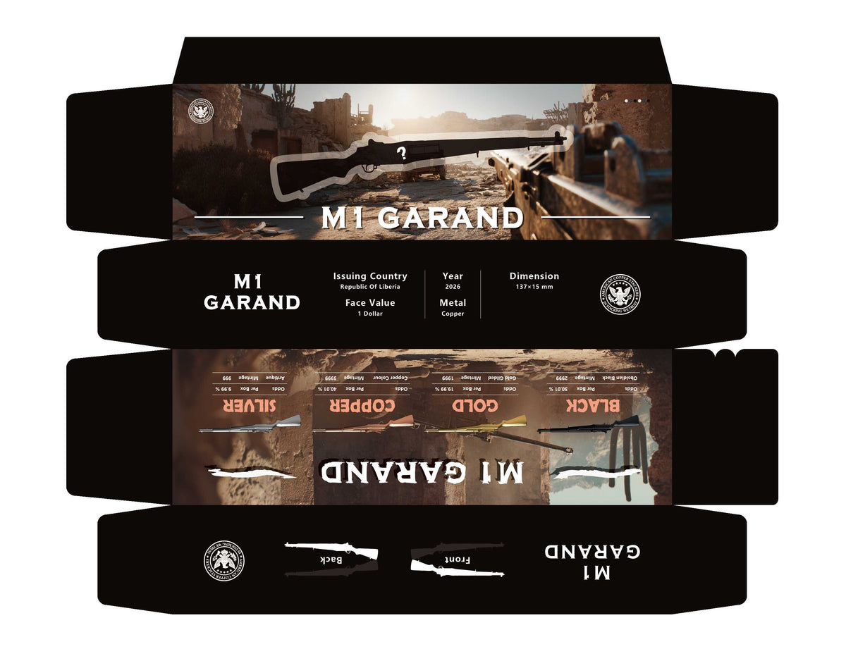 M1 Garand Copper Blind Box – 2026 Liberia $1 Shaped Collectible