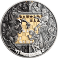 Chess Battle: Queen’s Gambit 2026 3 oz Silver Antique High Relief Coin - MINT XXI