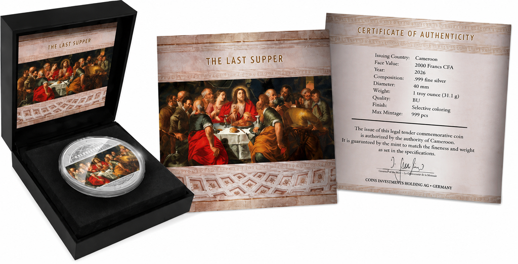 2026 Cameroon The Last Supper 1oz Silver Coin – 2000 Francs