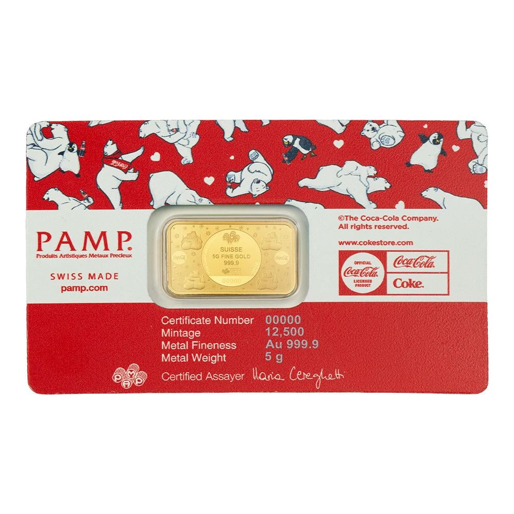 Coca-Cola® Polar Bears 3 – 5g Gold Bar