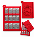Red CollectaCoin Australia 3D printed wallet with 12 Germania Mint 1g .9999 fine silver bars and matching sliding logo cover