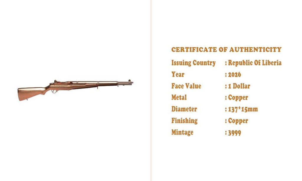 M1 Garand Copper Blind Box – 2026 Liberia $1 Shaped Collectible