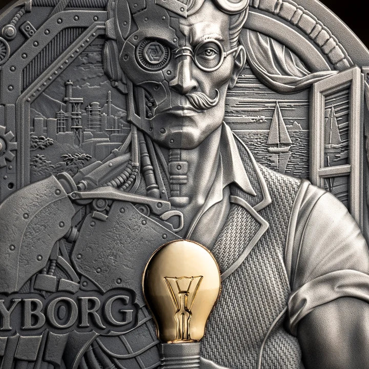 Dual Essence Cyborg 2026 2 oz Silver Antique High Relief Coin - MINT XXI
