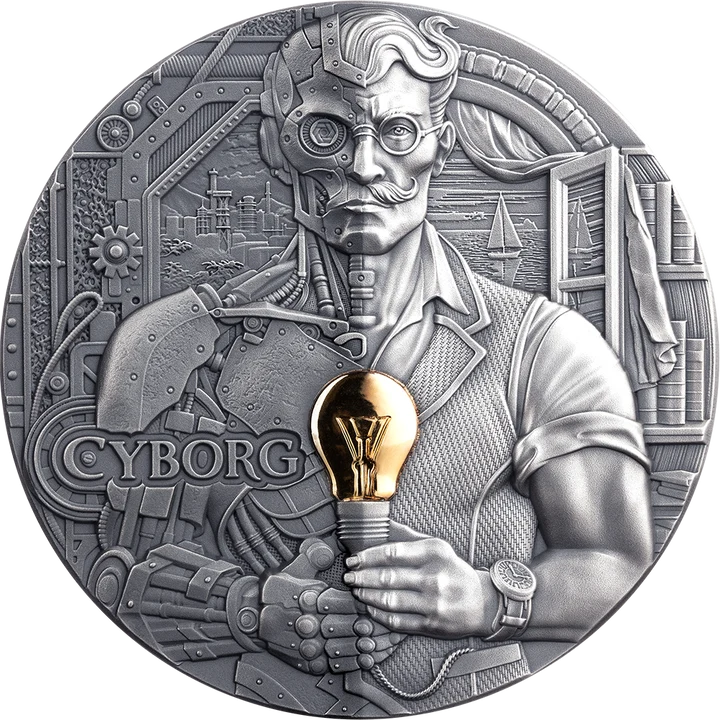 Dual Essence Cyborg 2026 2 oz Silver Antique High Relief Coin - MINT XXI